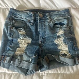 Aeropostale Blue Distressed Jean Shorts